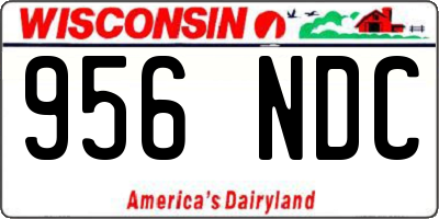 WI license plate 956NDC