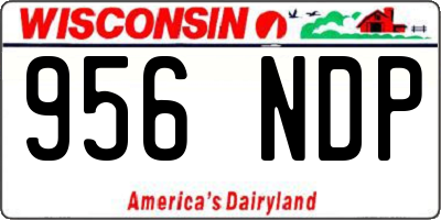 WI license plate 956NDP