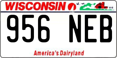 WI license plate 956NEB