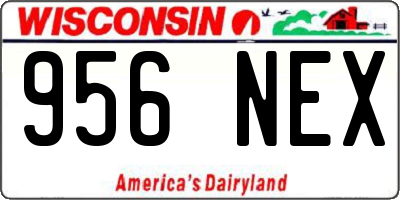 WI license plate 956NEX
