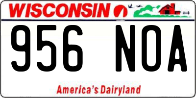 WI license plate 956NOA