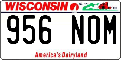 WI license plate 956NOM