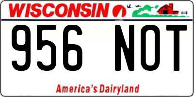 WI license plate 956NOT