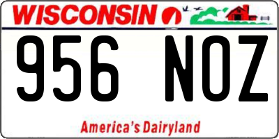 WI license plate 956NOZ