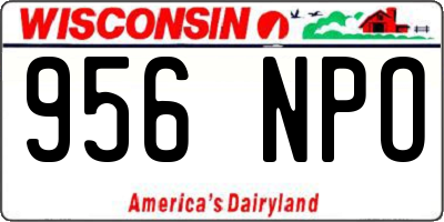 WI license plate 956NPO