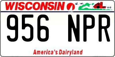WI license plate 956NPR