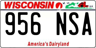 WI license plate 956NSA