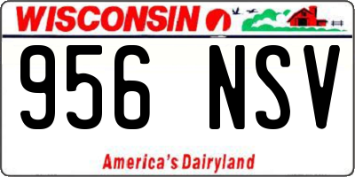 WI license plate 956NSV