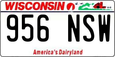 WI license plate 956NSW