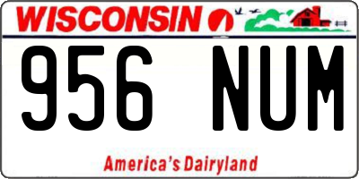 WI license plate 956NUM