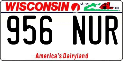 WI license plate 956NUR
