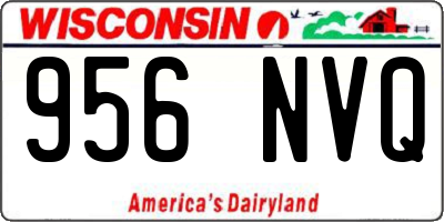WI license plate 956NVQ
