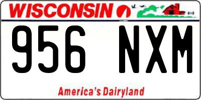 WI license plate 956NXM