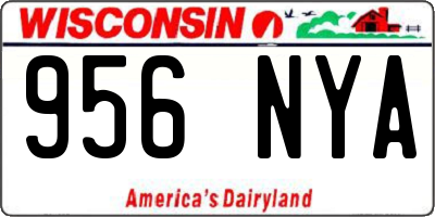 WI license plate 956NYA