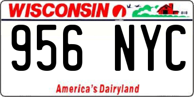 WI license plate 956NYC