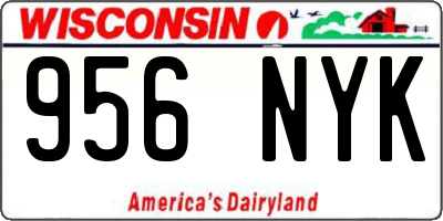 WI license plate 956NYK