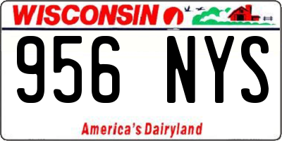 WI license plate 956NYS