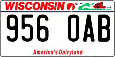 WI license plate 956OAB