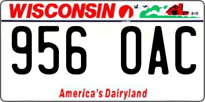 WI license plate 956OAC