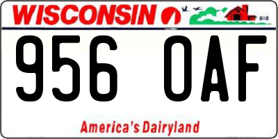 WI license plate 956OAF