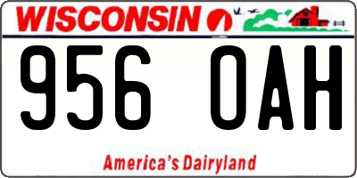 WI license plate 956OAH
