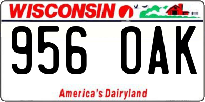WI license plate 956OAK