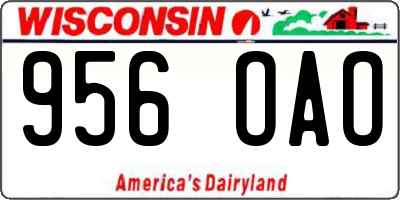 WI license plate 956OAO
