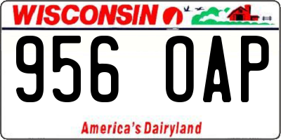 WI license plate 956OAP