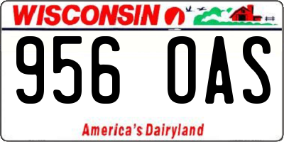 WI license plate 956OAS