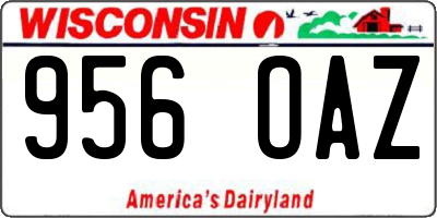WI license plate 956OAZ