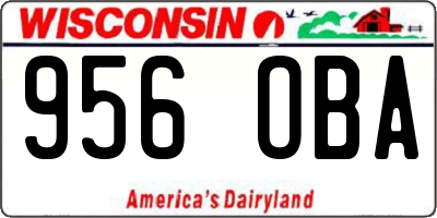 WI license plate 956OBA