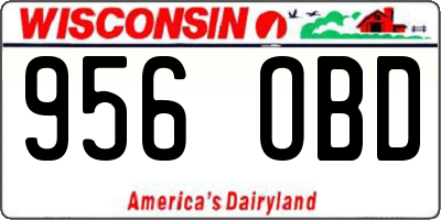 WI license plate 956OBD