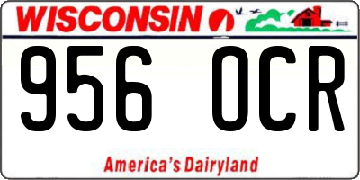 WI license plate 956OCR