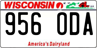 WI license plate 956ODA