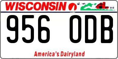 WI license plate 956ODB