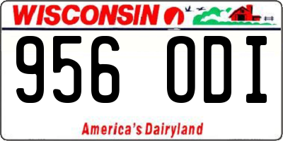WI license plate 956ODI