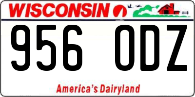 WI license plate 956ODZ