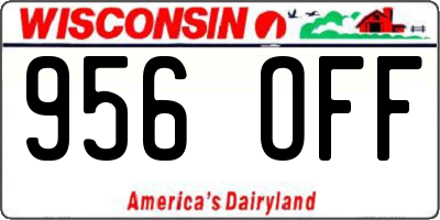 WI license plate 956OFF