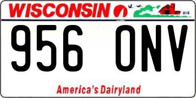 WI license plate 956ONV