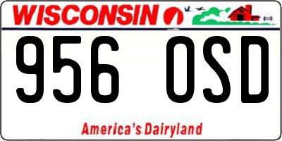 WI license plate 956OSD