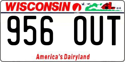 WI license plate 956OUT