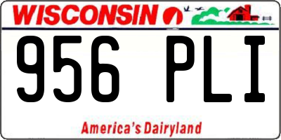 WI license plate 956PLI