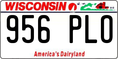 WI license plate 956PLO