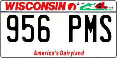 WI license plate 956PMS