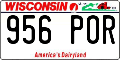 WI license plate 956POR