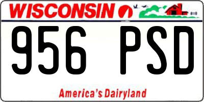 WI license plate 956PSD