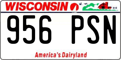 WI license plate 956PSN