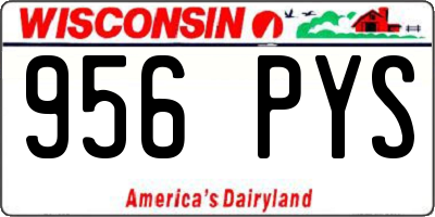 WI license plate 956PYS