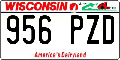 WI license plate 956PZD