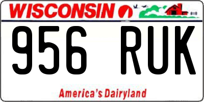 WI license plate 956RUK